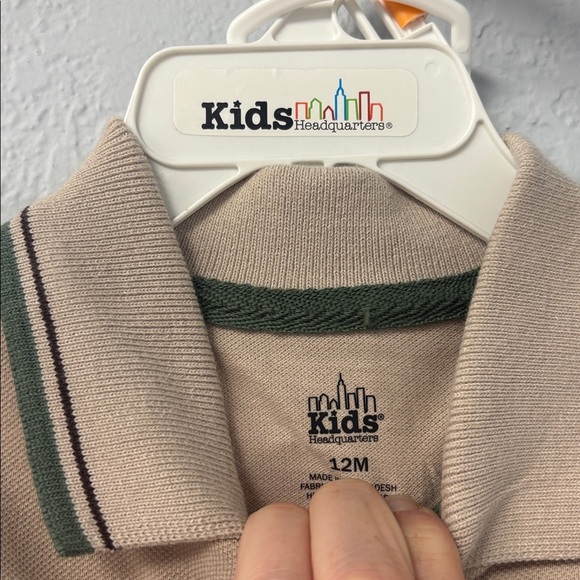 NWT Kid’s Headquarters Dino Tan Polo, Dino Green Tee & Brown Shorts 3-Piece Set - Picture 6 of 10